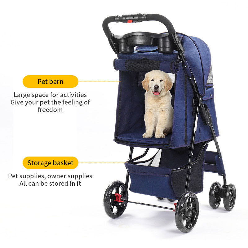 Lightweight folding pet stroller